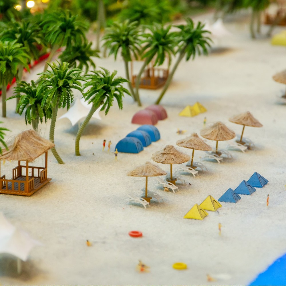 12Pcs 2.8" Miniature Plastic Coconut Palm Tree Model Decor, Green