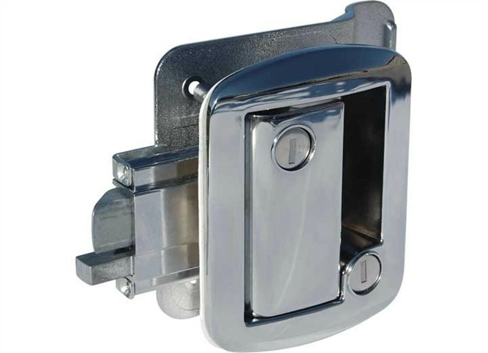 Global Sub for FIC Chrome RV Entry Door Lock Handle Knob Deadbolt with 2 Keys
