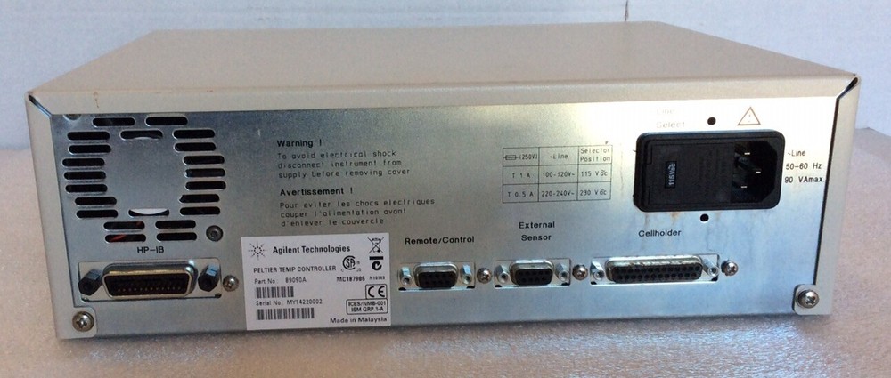 Agilent Technologies Peltier Temperature Controller 89090a