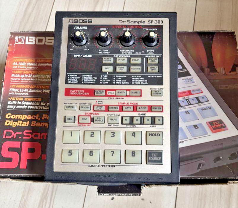 BOSS SP-303 Dr. Sample 2003 Phrase Sampler w/ Adapter — Tested & Working!