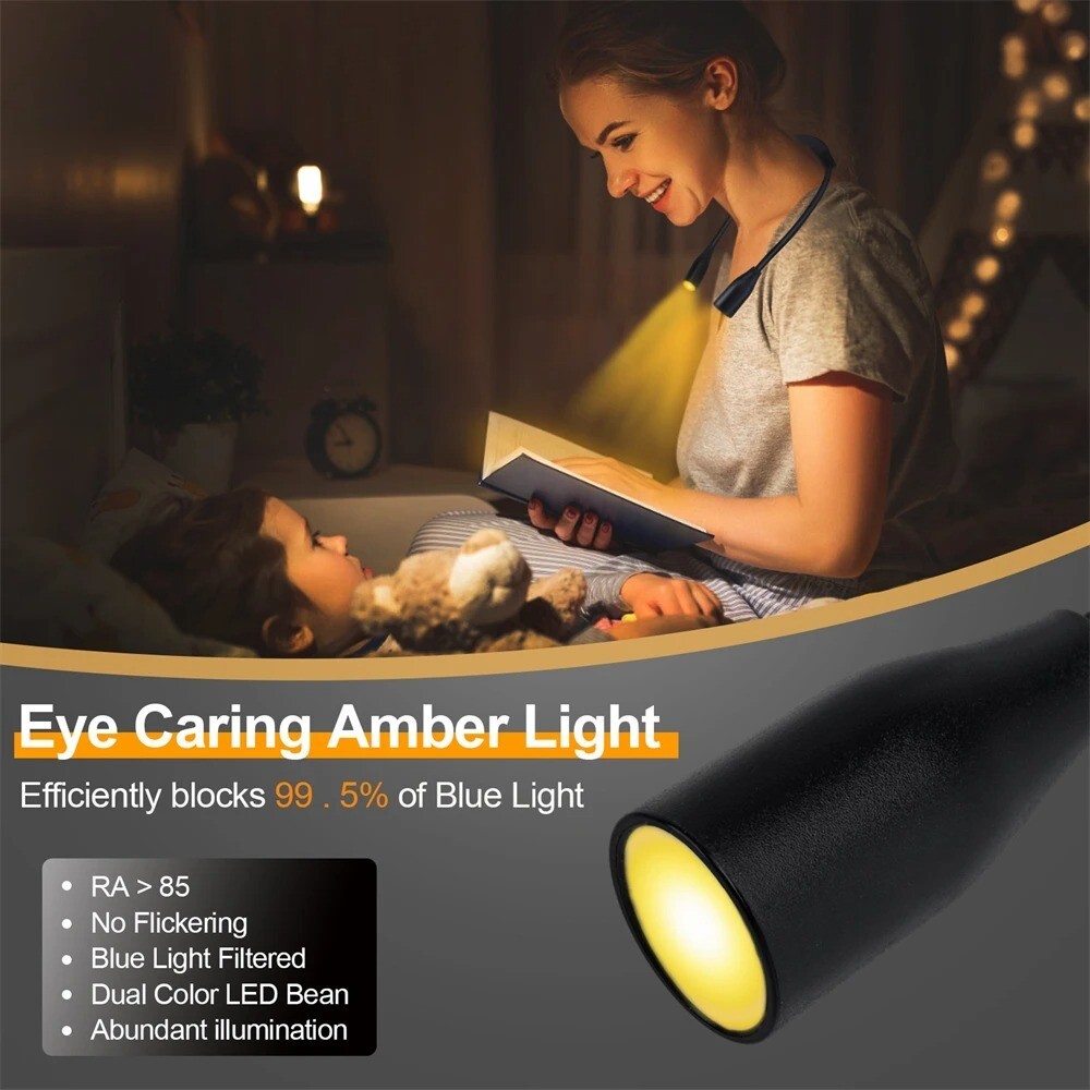 USB Rechargeable LED Neck Light with 360° Flexible Design for Reading and Study