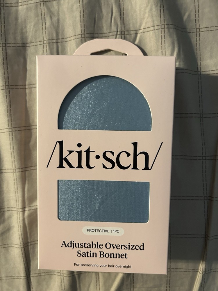 Kitsch Oversized Satin Bonnet Haze Blue