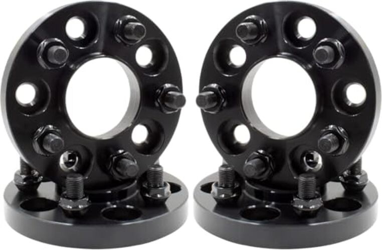 4 Pcs Hub Centric Wheel Spacers 5 on 120mm 20mm Thick - 4 Pack Black Anodized