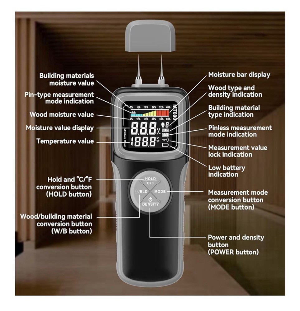 Wood Moisture Meter Model MT600