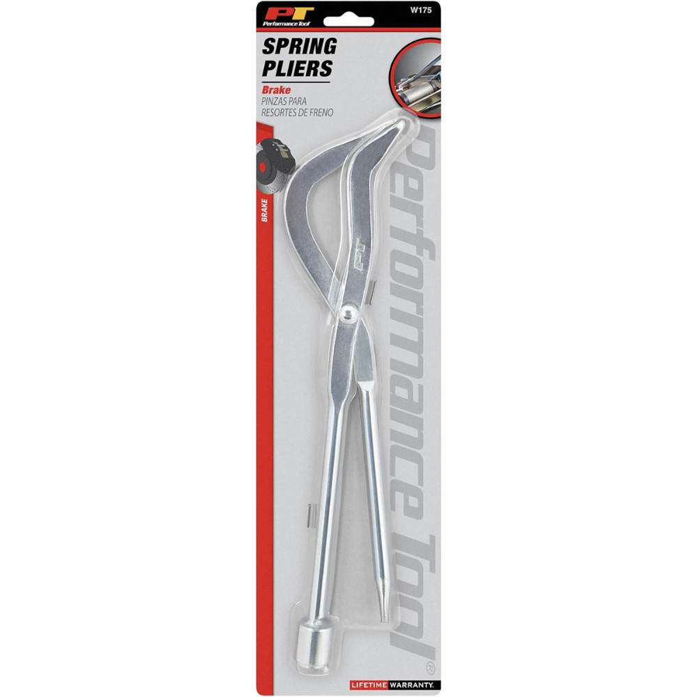 Performance Tool Chrome Plated Brake Spring Pliers with Notched and Socket End