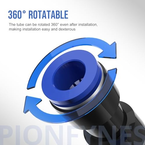 60PCS Straight Push Connectors Quick Release Plastic Push to Connect Fittings