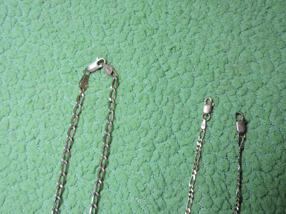 3) SILVER .925 - NECKLACE - ANKLETTE - BRACLETTE - 20 grams total