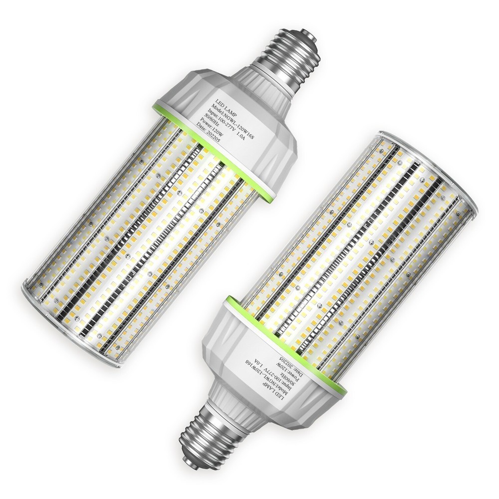 2X Corn Cob Led Light Bulb 5000k Daylight 120W E39 Warehouse Parking Lot Lights