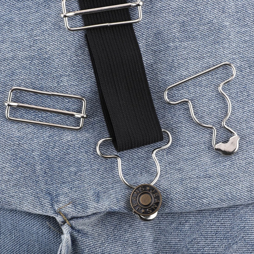 Telooco 2Pairs Overall Buckles Replacement Adjustable Jean 2 inch, Silver