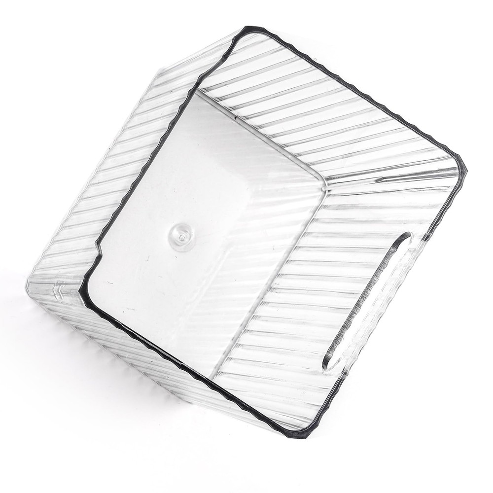 6 Pack Wall Mount Storage Bins, Plastic Clear Shower Basket Caddy with Self-A...