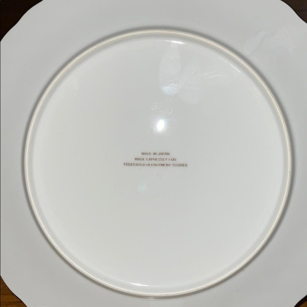 White floral china cake plate w server