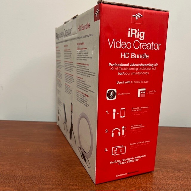 IK iRig Video Creator Bundle Multimedia Streaming Podcast Mic Light Ring Tripod
