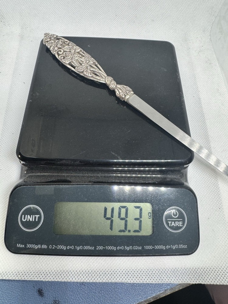 Cast Openwork Foliate Letter Opener Sterling Silver