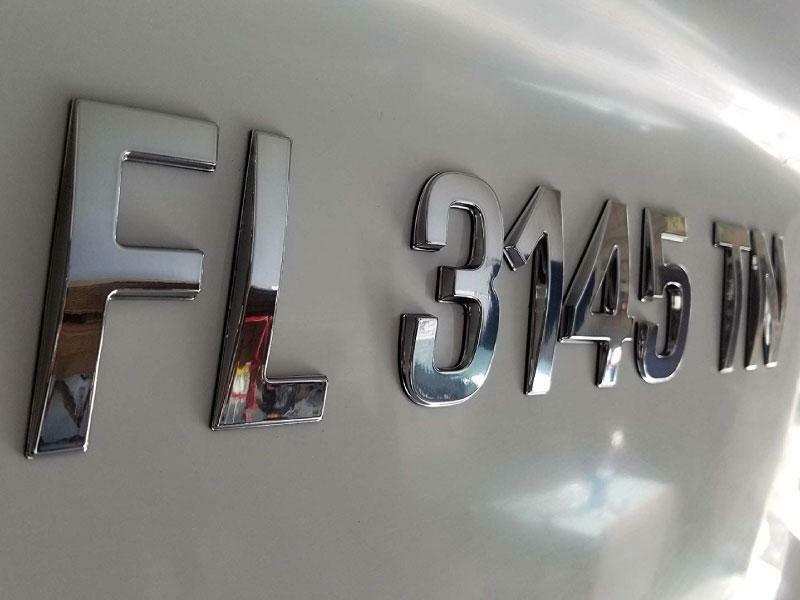 Chrome Emblem Boat & Jet Ski Registration Lettering Super Wake