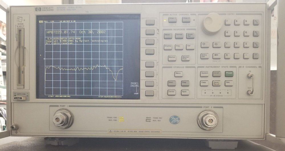 HP 8722D 40 GHz Two port Vector Network Analyzer VNA
