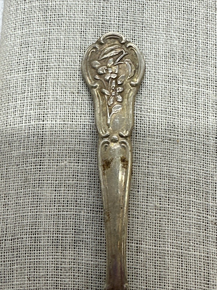 Franklin Mint Sterling Silver State Flower Salt Spoon-Florida