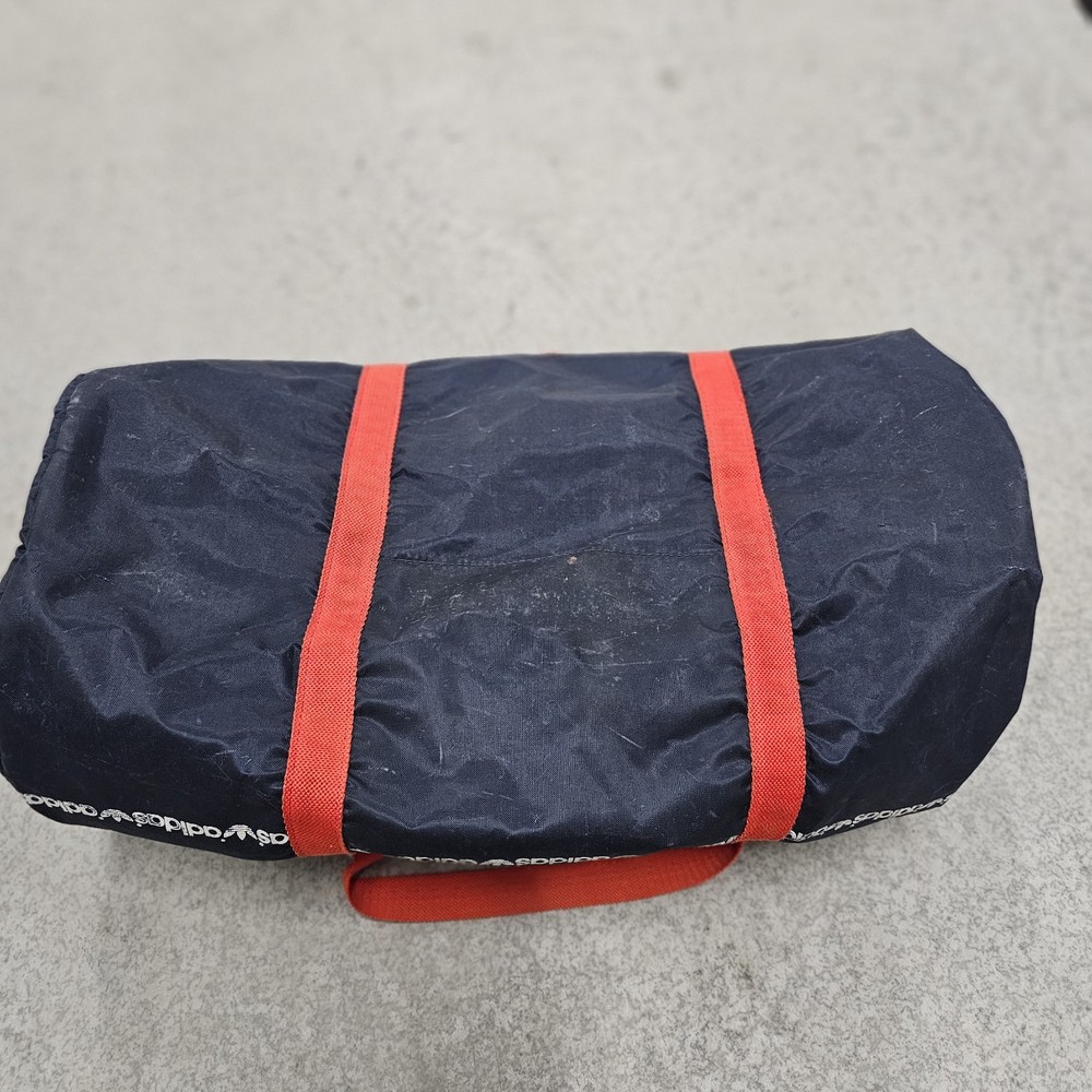 Vintage Blue & Red Large Duffle Travel Bag
