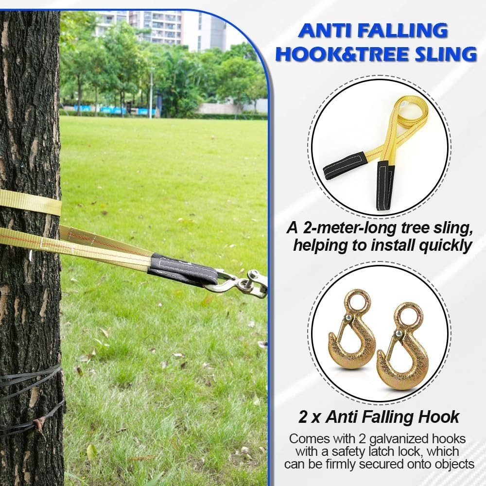 Zipline Tensioning Kit, Cable Winch Puller with Cable Grip Steel Wire Puller ...