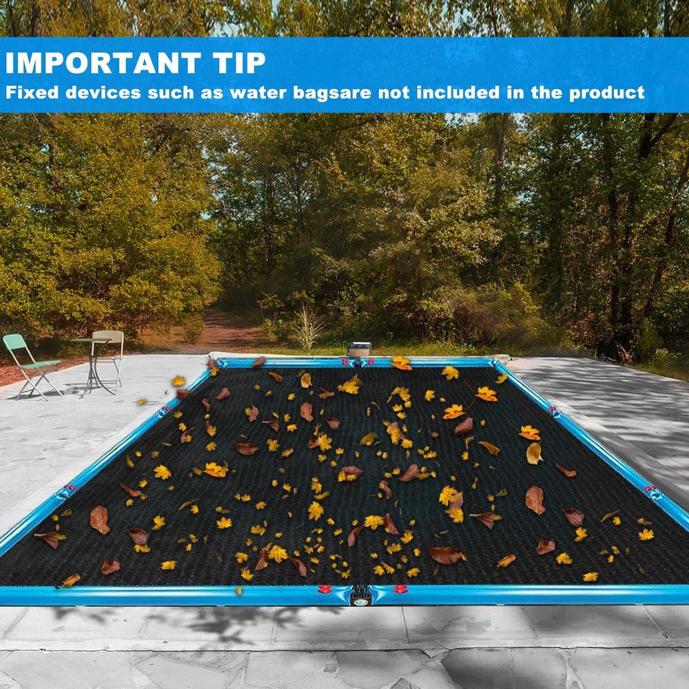 16 x 26FT Pool Leaf Net Cover- Netting 26' x 16' (Rectangular), black