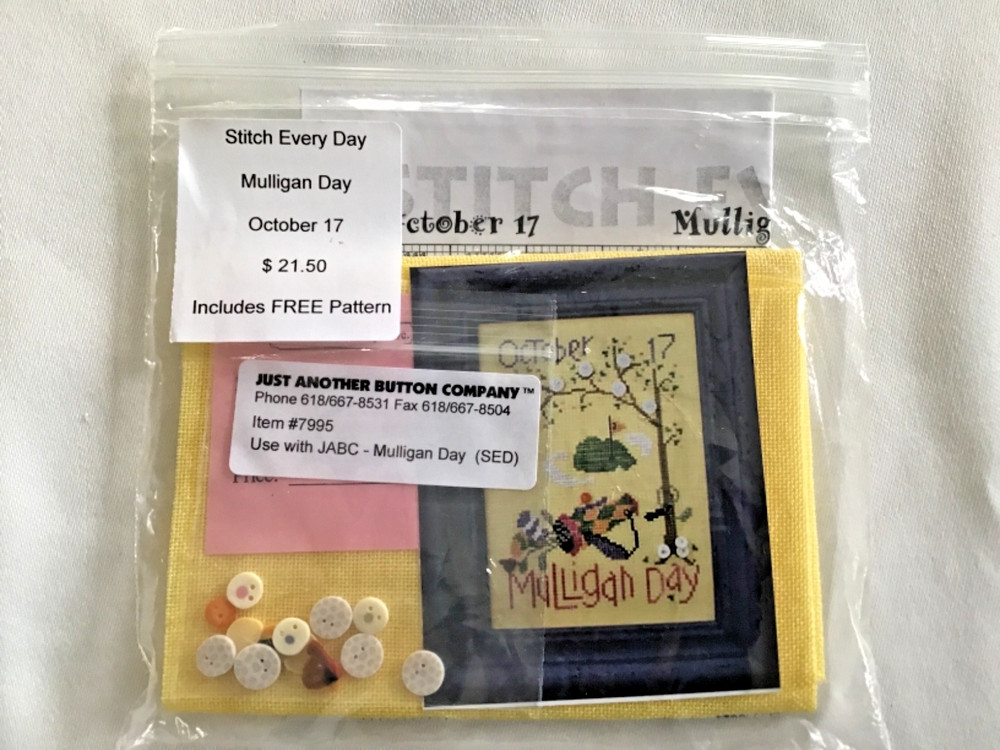12 ~ Just Another Button Company Months Stitch Every Day ~Pattern Buttons Fabric