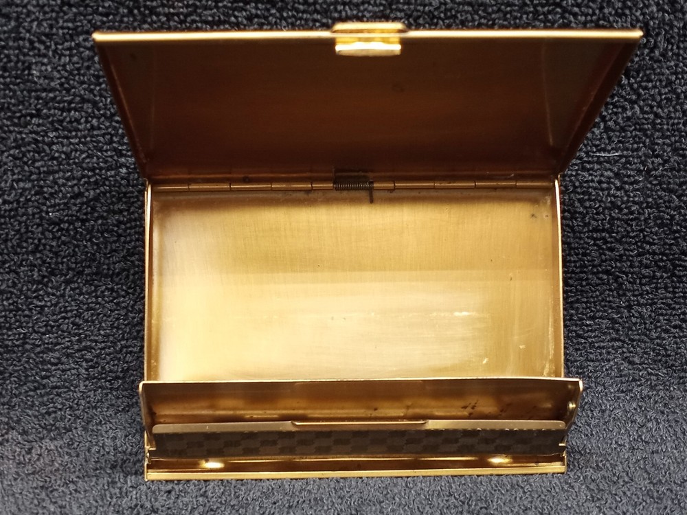 Vintage CIGARETTE CASE HINGED LID GOLD TONE