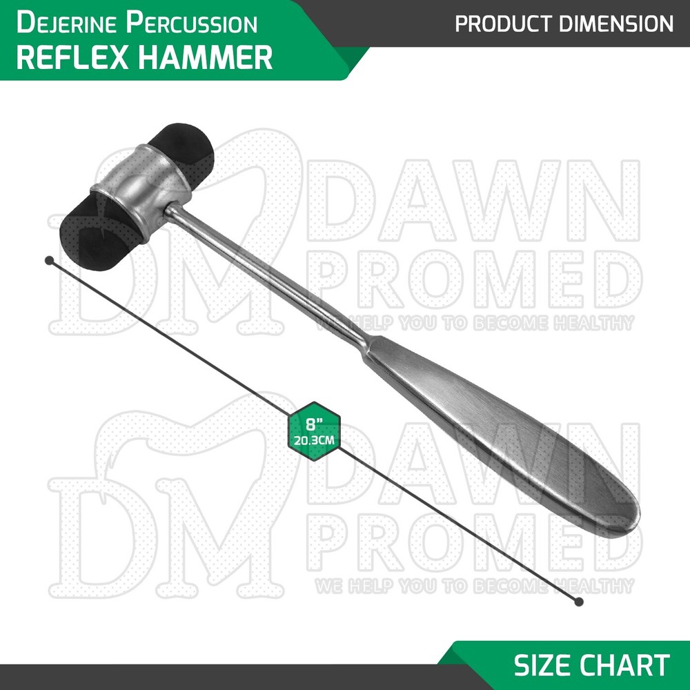 Dejerine Percussion Hammer 8" W/Dual Rubber Head Surgical Diagnostic Instruments