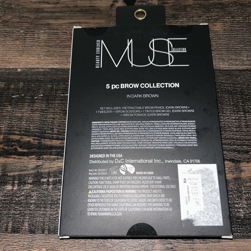 Muse Beauty Evolved 5 Piece Brow Collection Dark & Medium Brown NWT