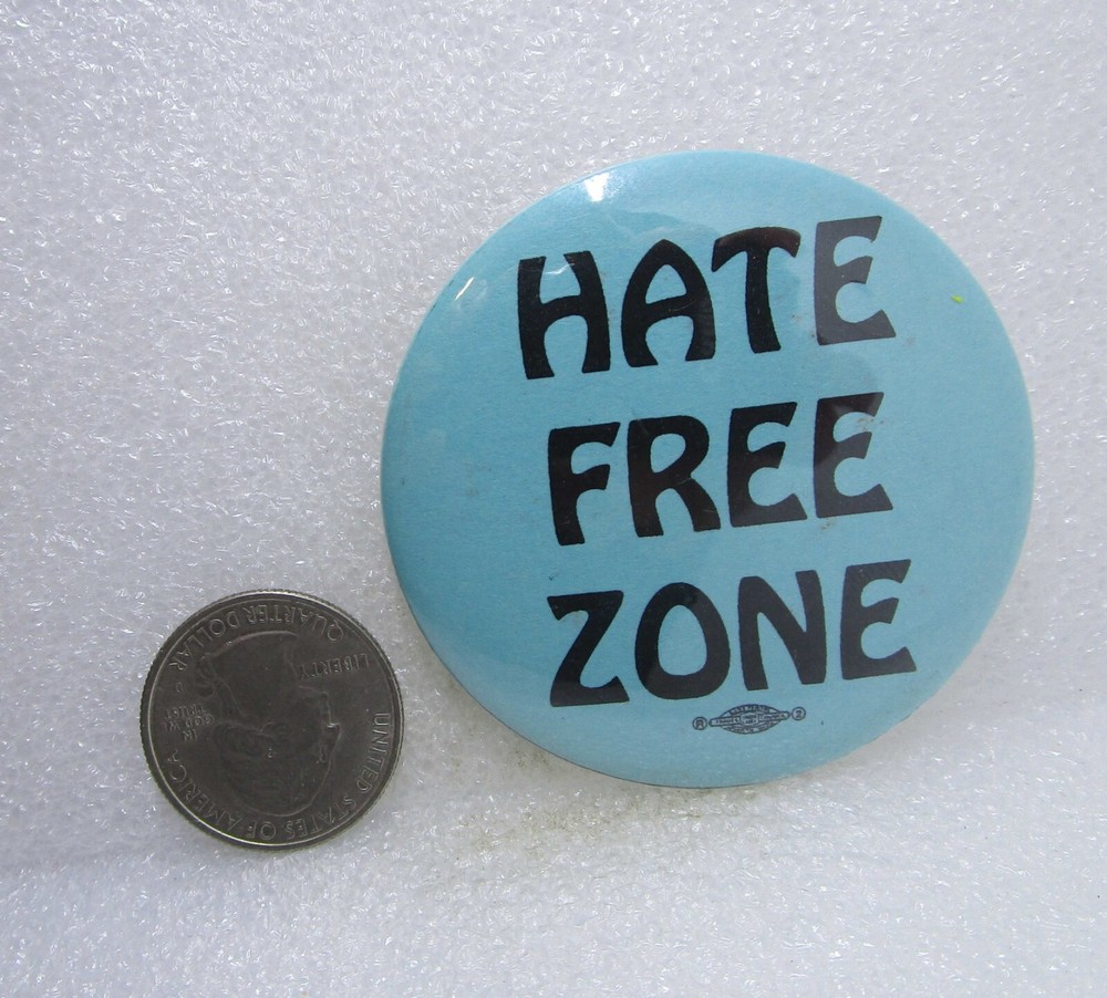Hate Free Zone Button Pin