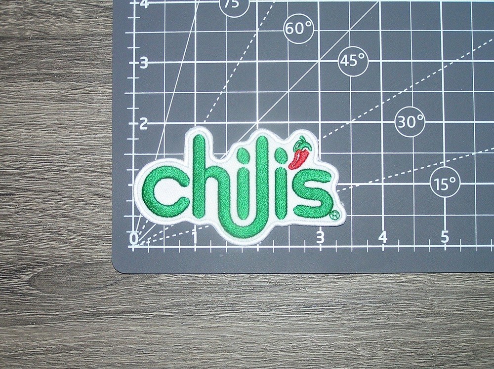 Chili's Restaurant Retro Throwback Embroidered Iron On Patch 3.5" x 2"