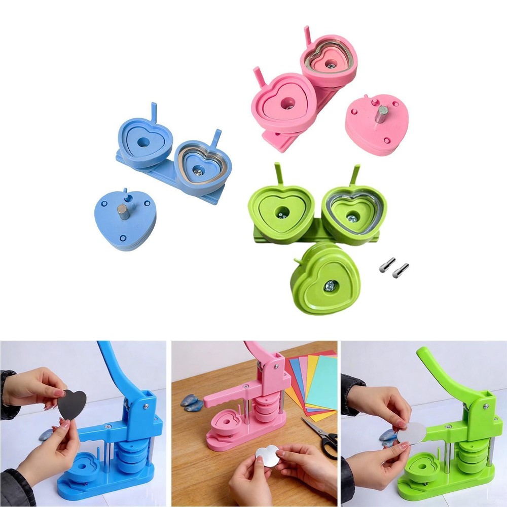 Heart-shaped Button Making Machine, Ideal for Birthdays, with Sliding Press, for