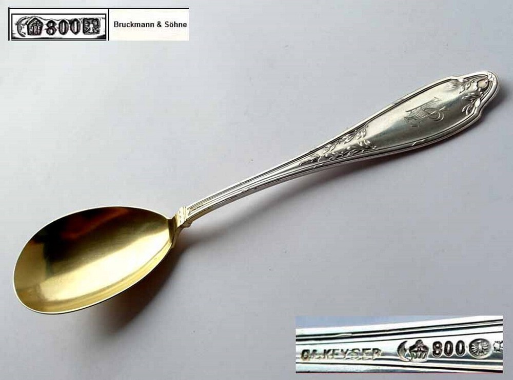 Pair, Salad Spoon + Salad Fork, KEYSER, Bruckmann, 800 Silver E349