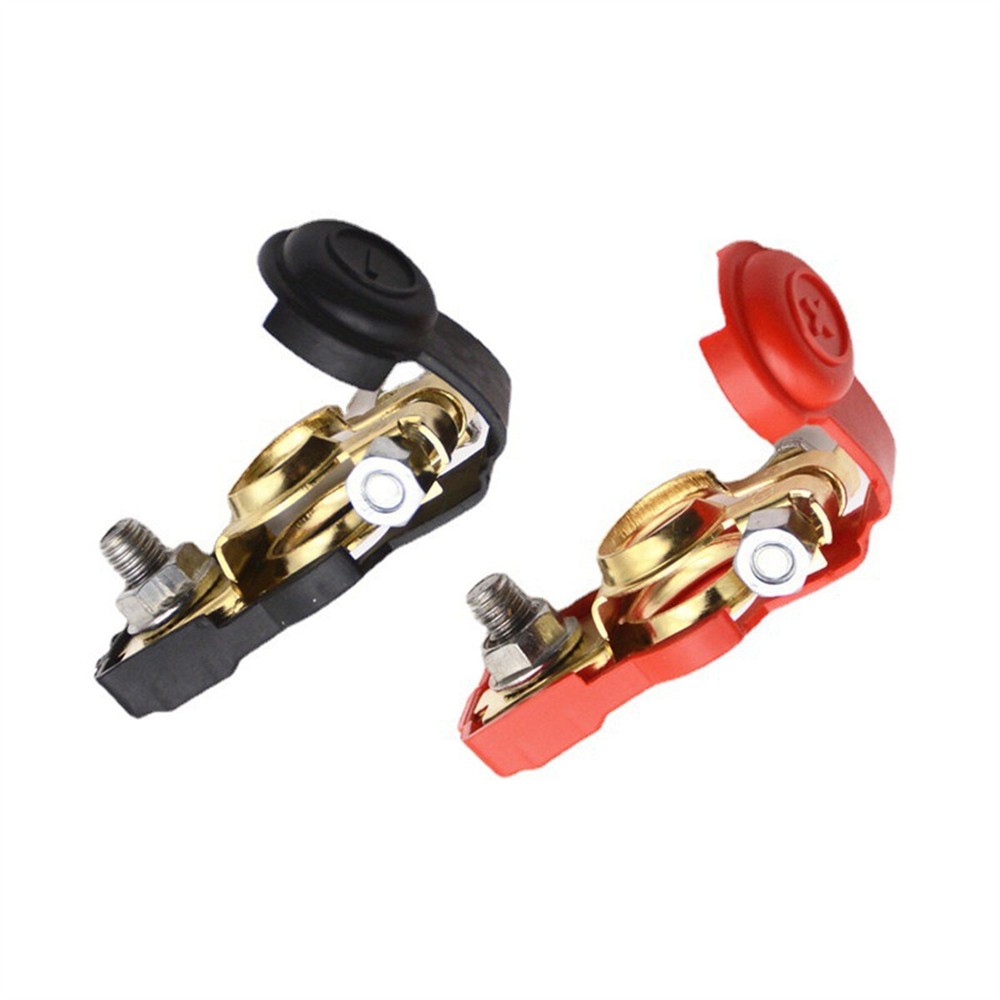 1 Pair Car Copper Battery Terminal Positive/Negative Quick Connector Cable Clamp