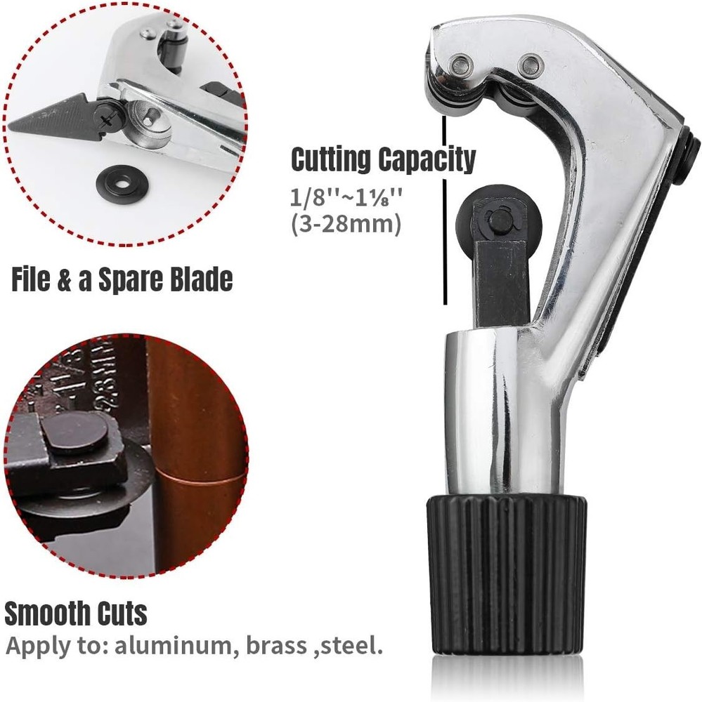 Single Flaring & Swaging Tool Kit for HVAC - 45° Precision with Cutter