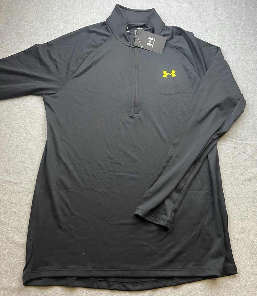 Under Armour Men's Tech 2.0 1/2 Zip Pullover Size Medium Black 1328495 006 NWT
