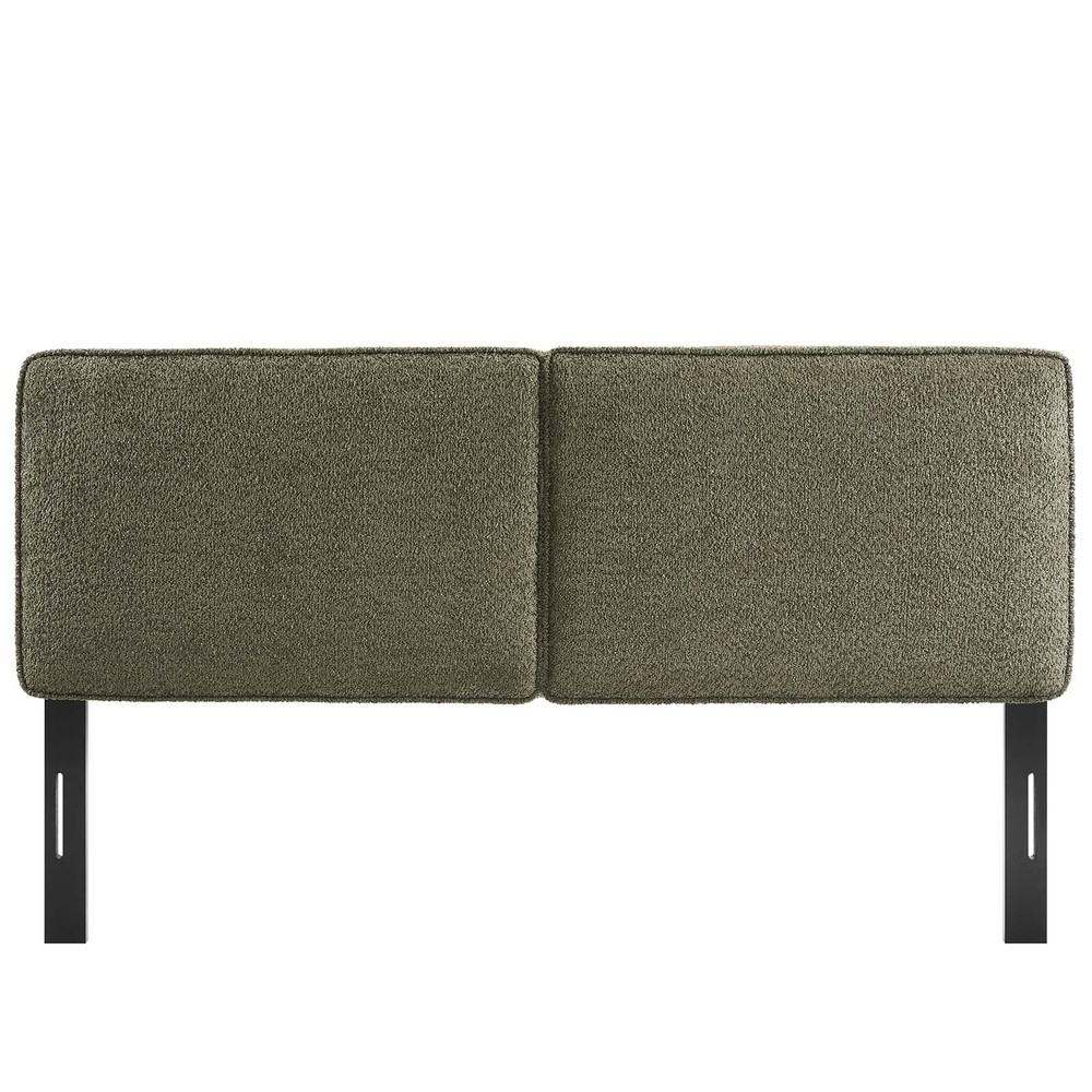 Modway Lindee Boucle Fabric King Headboard in Sage