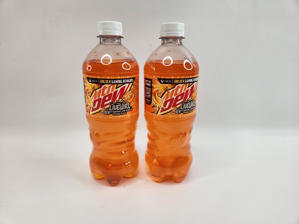 Mountain Dew LiveWire 2 Bottles New Unopened Orange Live Wire