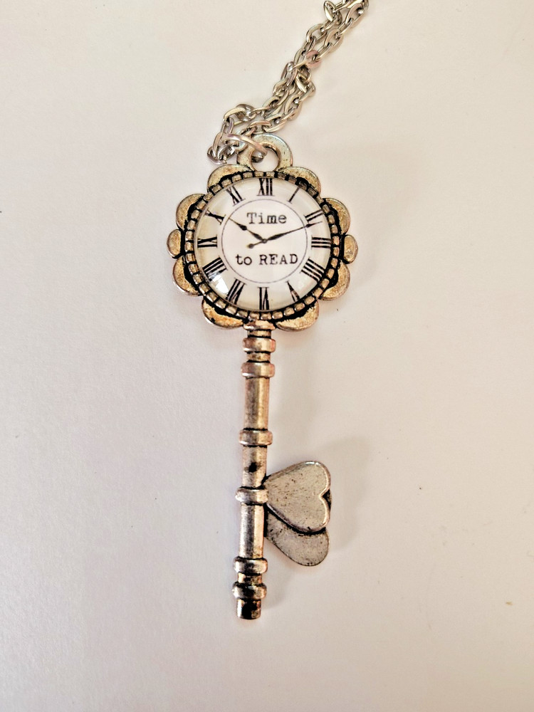 Time To Read Vintage Necklace