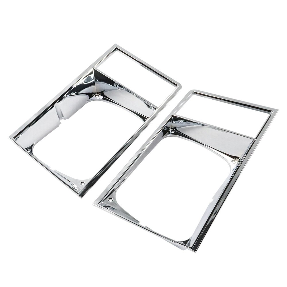 LOSTAR 2PCS Headlight Bezel Assembly Set Compatible with 1978-1979 Silver