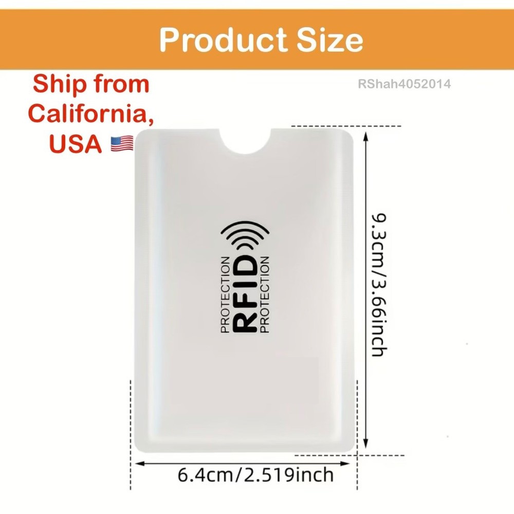 2 Pack - Silver Aluminum Anti Theft Information Protector Card Blocking Sleeve