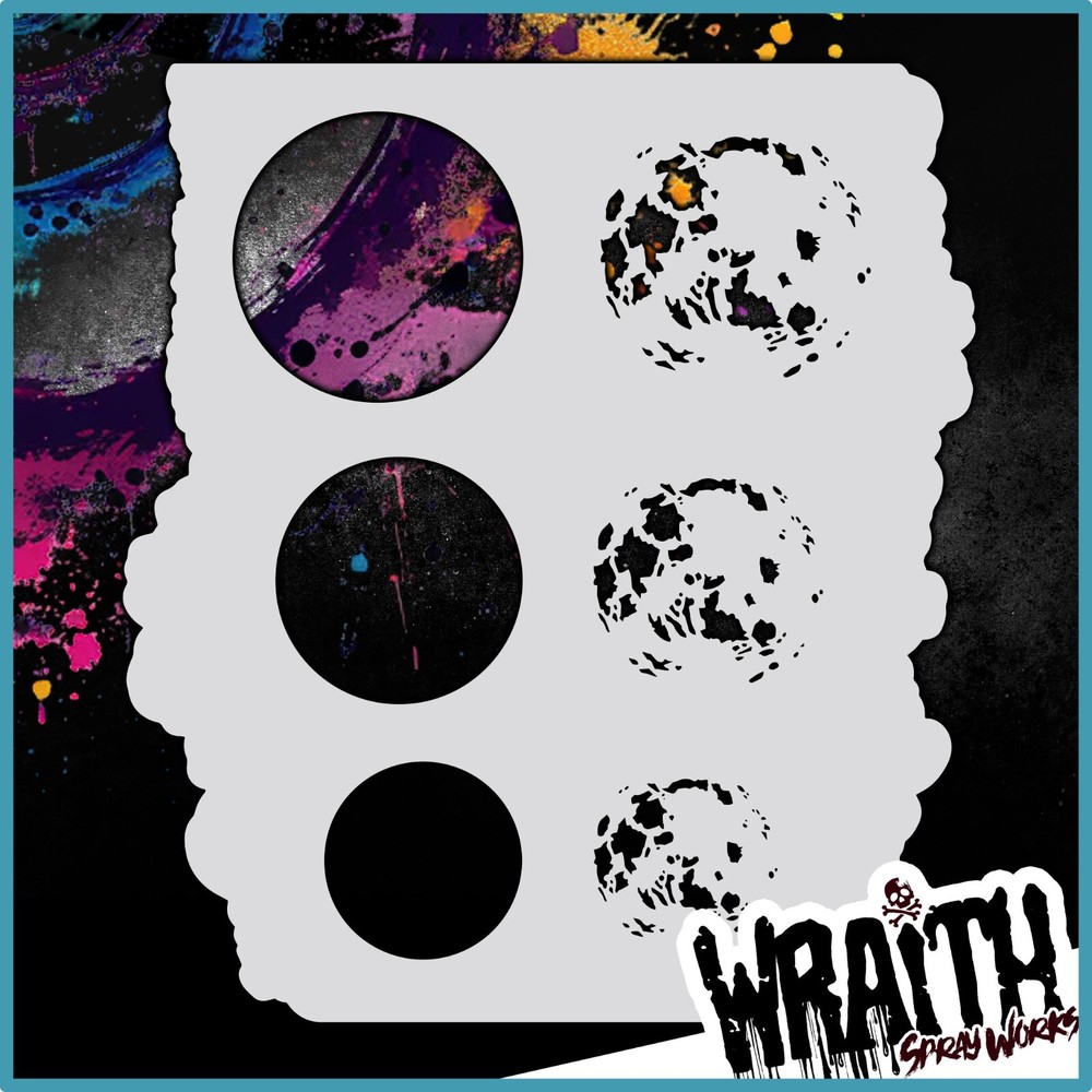 Moon Clouds - Reusable Airbrush Stencil Template