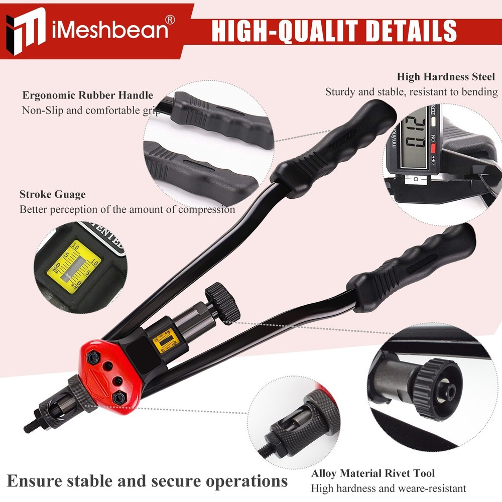 Rivet Gun Kit Rivnut Thread Setting Tool Nut Setter NutSert Metric SAE Riveting