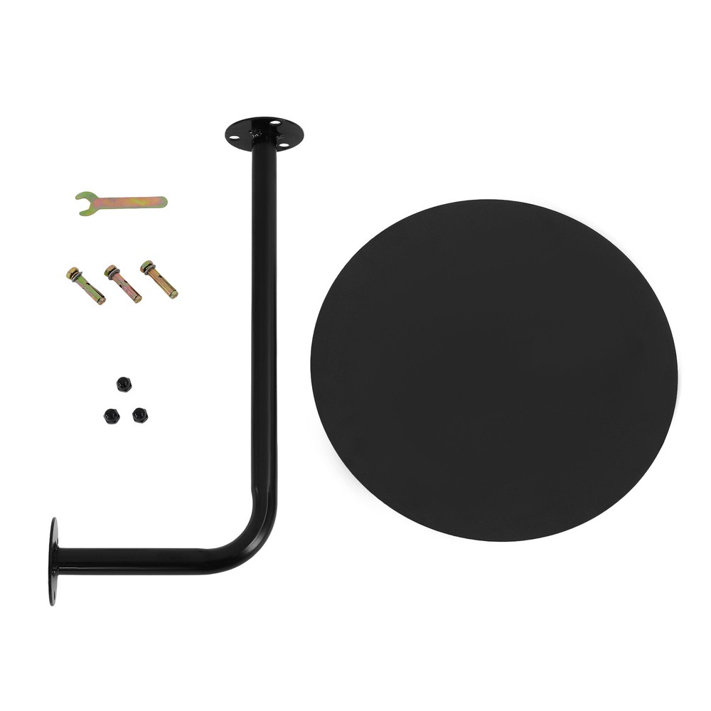 Round Pub Table Black Bar Table Wall Mounted Iron Cocktail Table Bistro Table