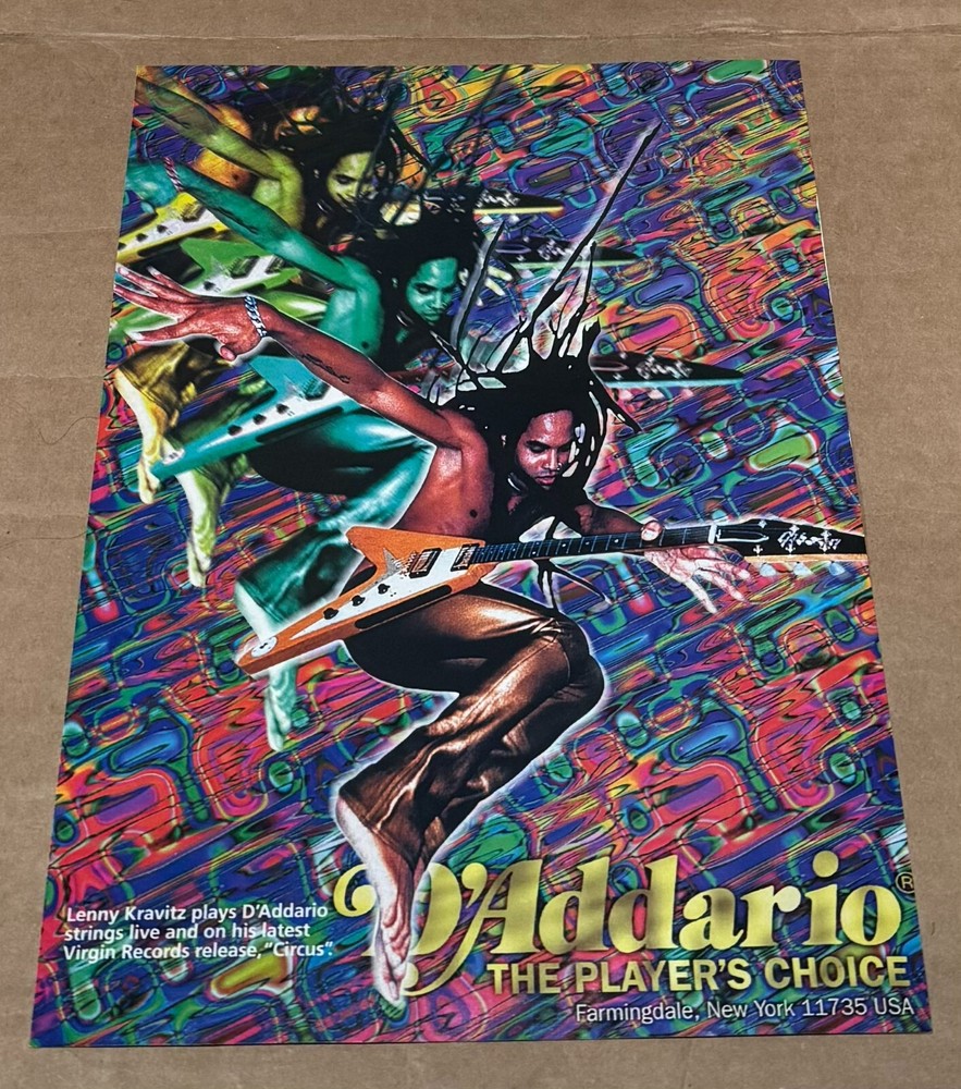 D'Addario Strings - LENNY KRAVITZ - 1996 Print Ad