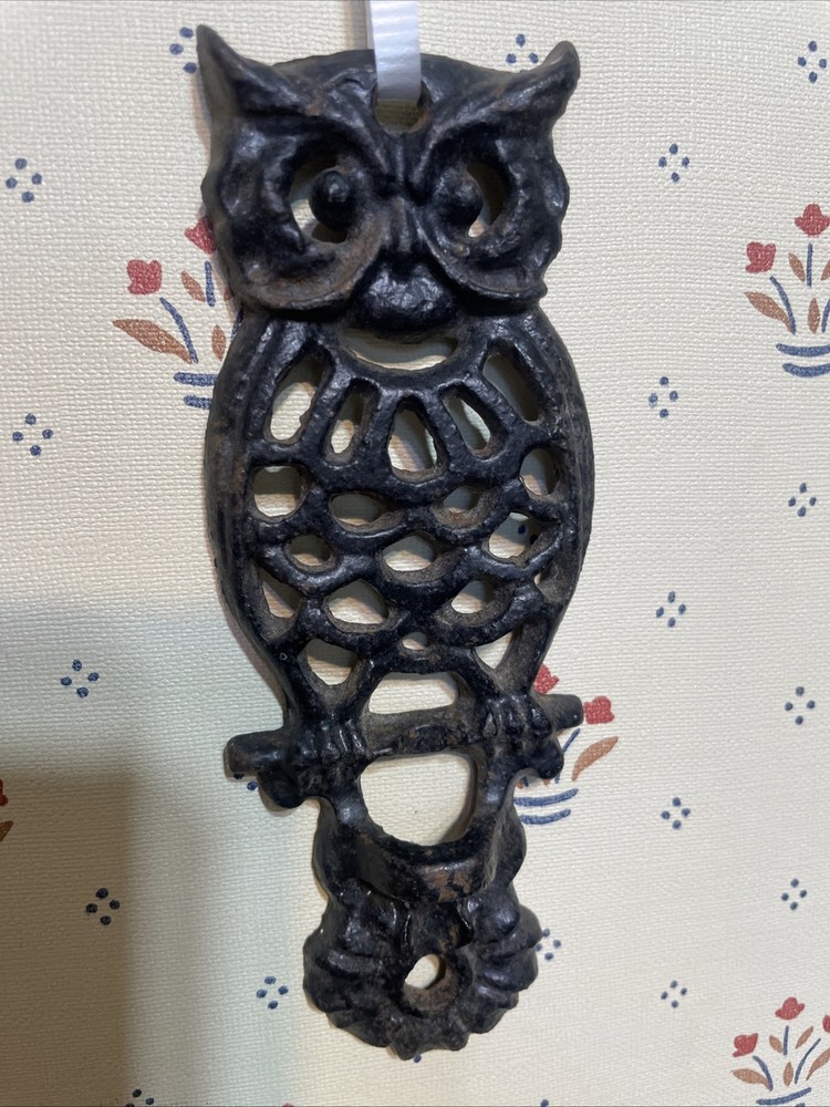 Cast Iron Owl Hardware 2pcs Mid Century