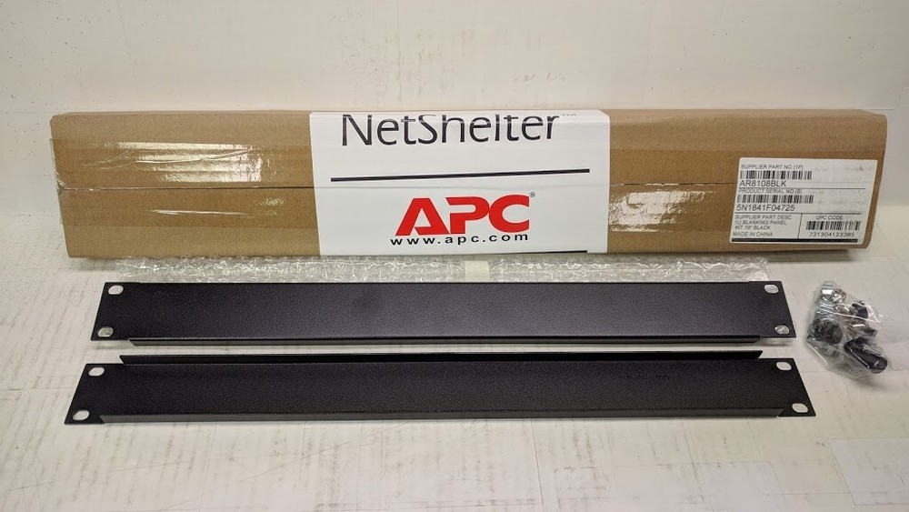 APC AR8108BLK (731304123385) Panel APC 1U Blanking Panel Kit Black - 2 Pack 