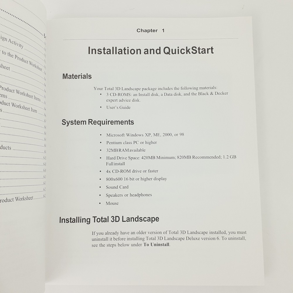 Total 3D Landscape Deluxe 6.0 software PC CD 3-Disc Set Guide 2003 Win XP/98