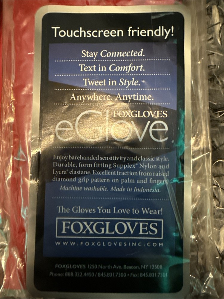 eGlove Touchscreen Friendly 4 Pack Size Medium