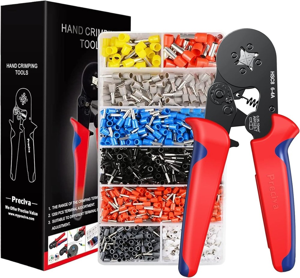Professional Wire Crimping Tool Kit - Self-Adjustable 1200PCS Connector Set