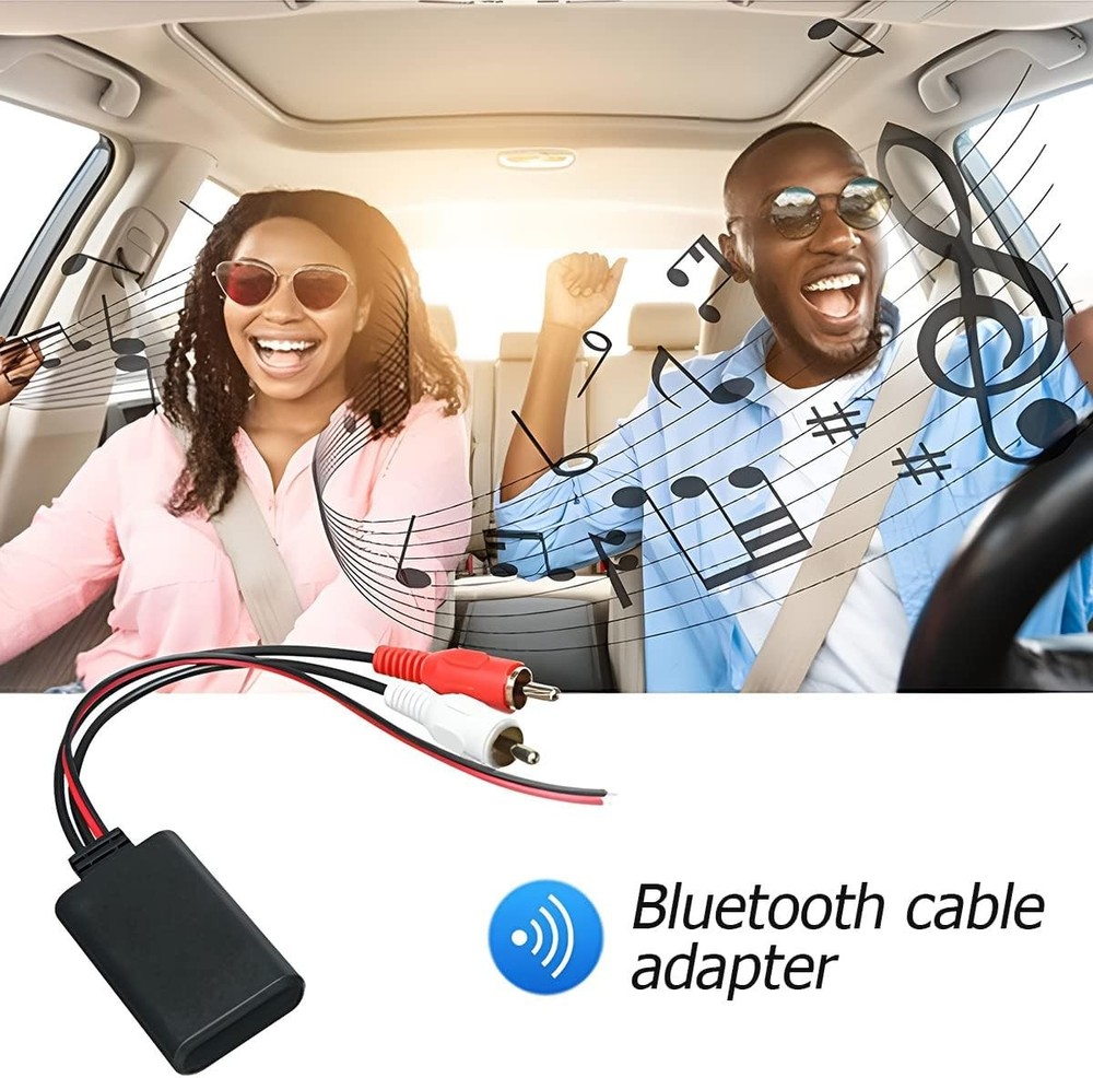 Bluetooth AUX Receiver Car Audio Stereo Module 2 RCA Interface Cable Adapter
