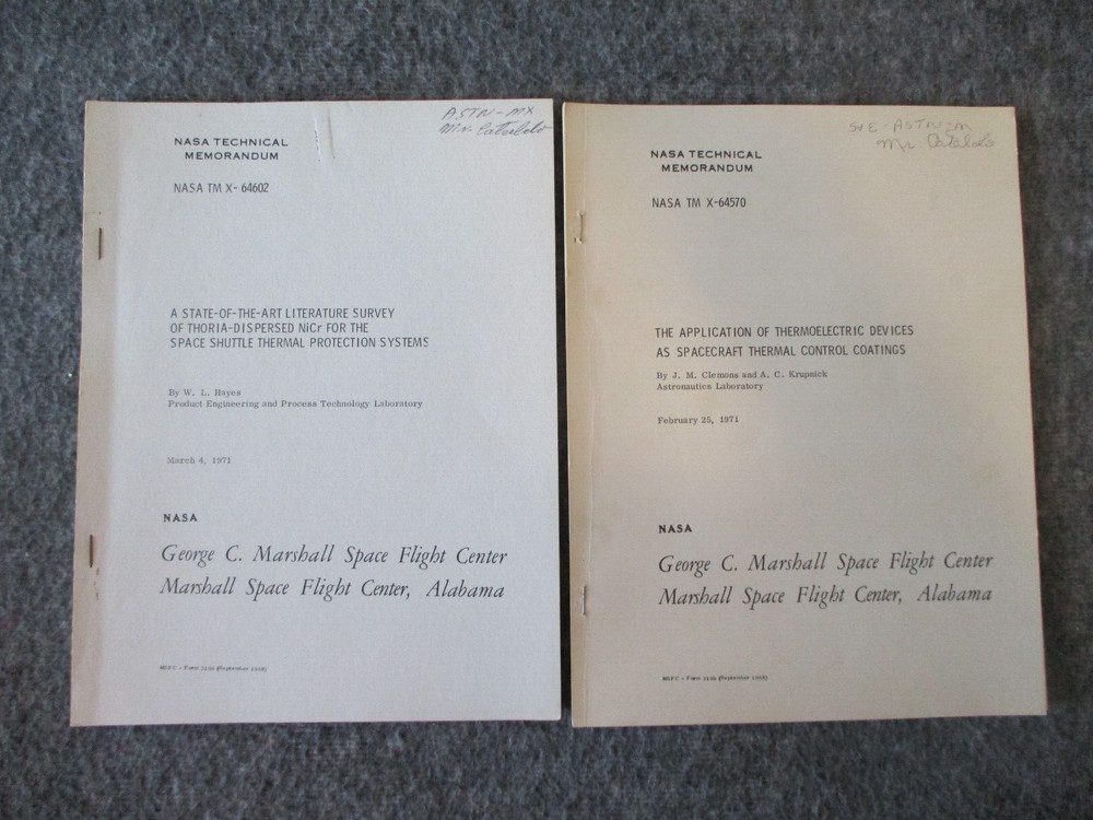 NASA MSFC/ROCKETDYNE/LOCKHEED SPACE SHUTTLE & SRB MATERIALS REPORTS 1970s